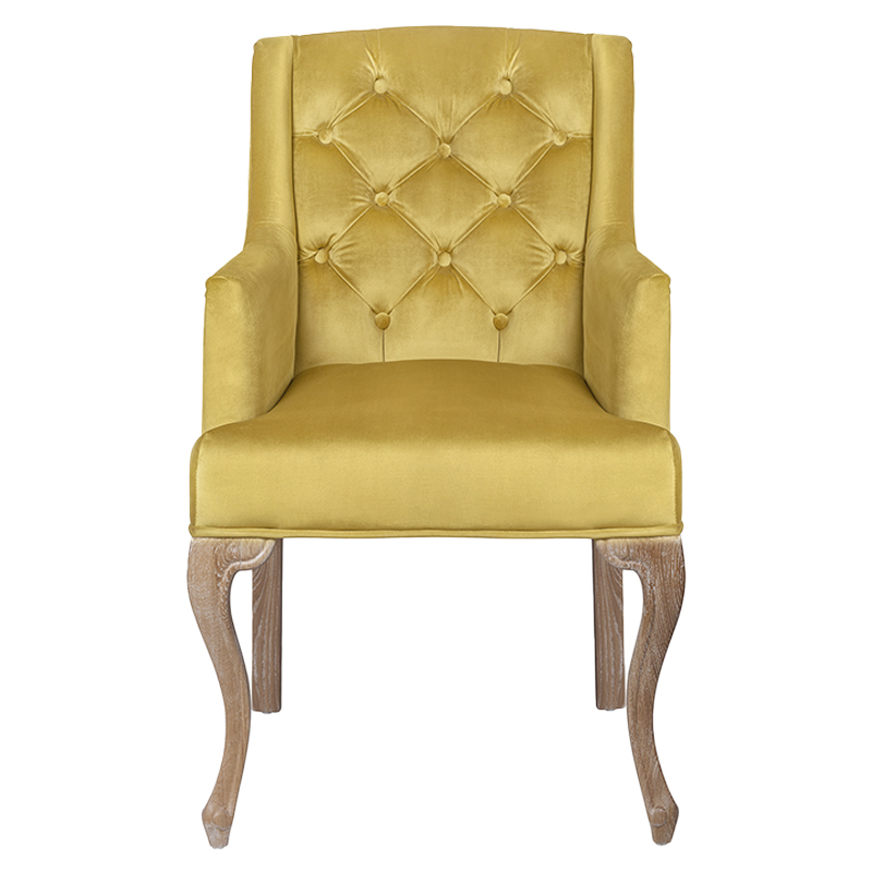 Кресло Mason Classical Armchair gold velour Желтый Коричневый в Санкт-петербурге | Loft Concept 