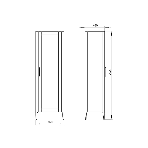 Витрина темно-серая со стеклянной дверью с 4-мя полками и 2-мя ящиками Type  в Санкт-петербурге