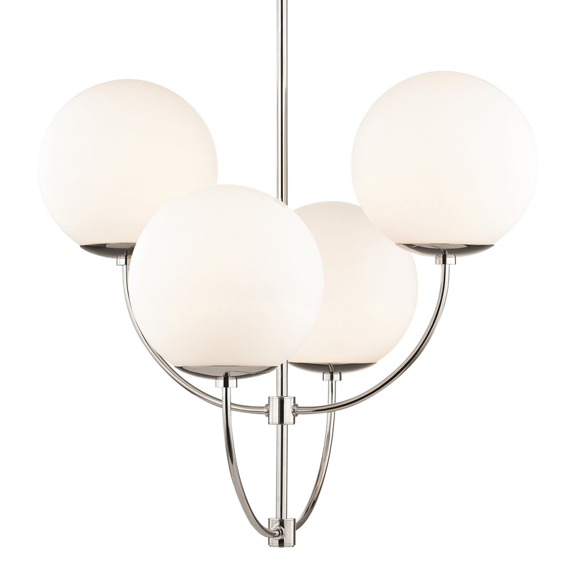 Люстра Breasal White Matte Balls Chandelier Chrome Хром Белое матовое стекло в Санкт-петербурге | Loft Concept 