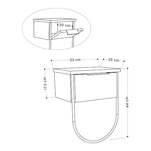 Прикроватная тумба бежево-серого цвета с откидной дверцей NORFOLK NIGHTSTAND LIGHT MOCHA в Санкт-петербурге