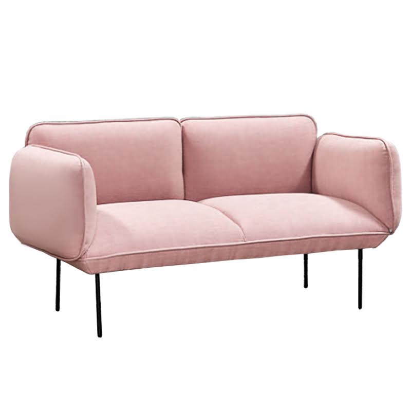 Двухместная Софа Elsa 2 Seater Sofa Розовый велюр Розовый пастельный в Санкт-петербурге | Loft Concept 