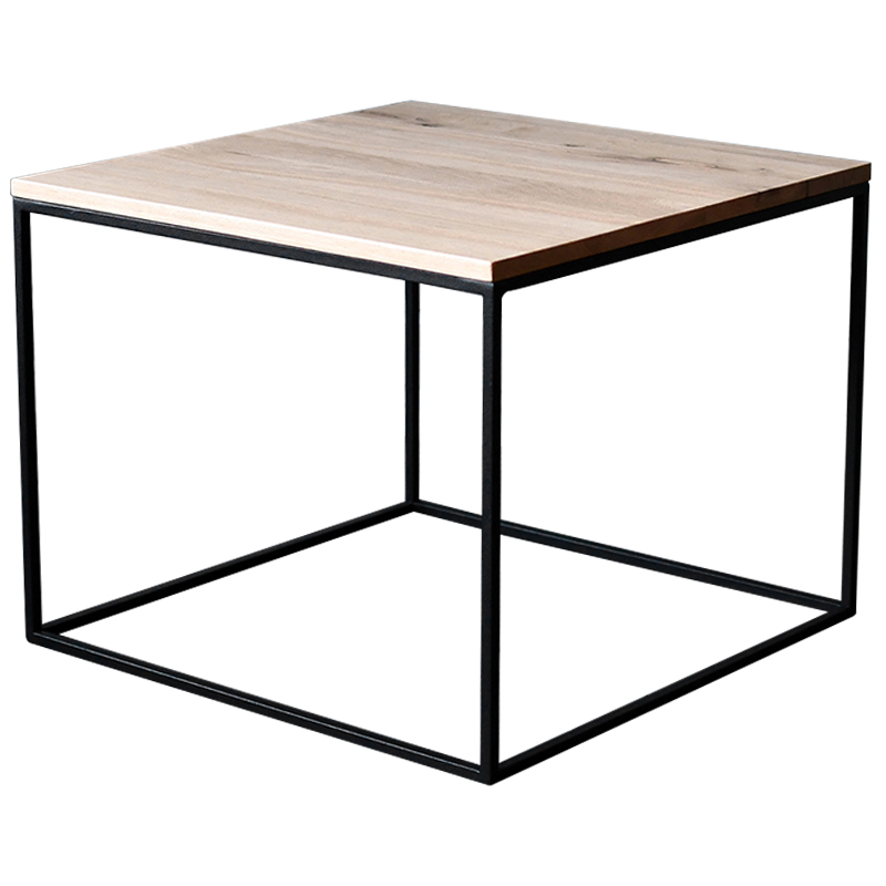 Кофейный стол Clegg Industrial Metal Rust Coffee Table Светлый дуб Черный в Санкт-петербурге | Loft Concept 