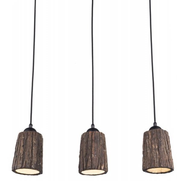 Люстра Wood Log Pendant 3 Коричневый в Санкт-петербурге | Loft Concept 