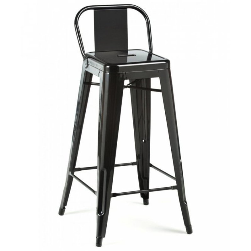 Барный стул Tolix Bar Stool 75 Backed Черный Салатовый Нержавеющая сталь Красный Оранжевый Зеленый Белый Голубой Желтый в Санкт-петербурге | Loft Concept 