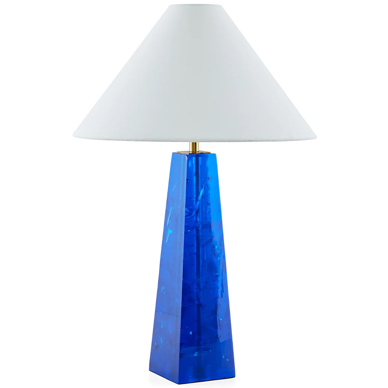 Настольная лампа Jonathan Adler Prisma Table Lamp Blue Белый Синий Латунь в Санкт-петербурге | Loft Concept 