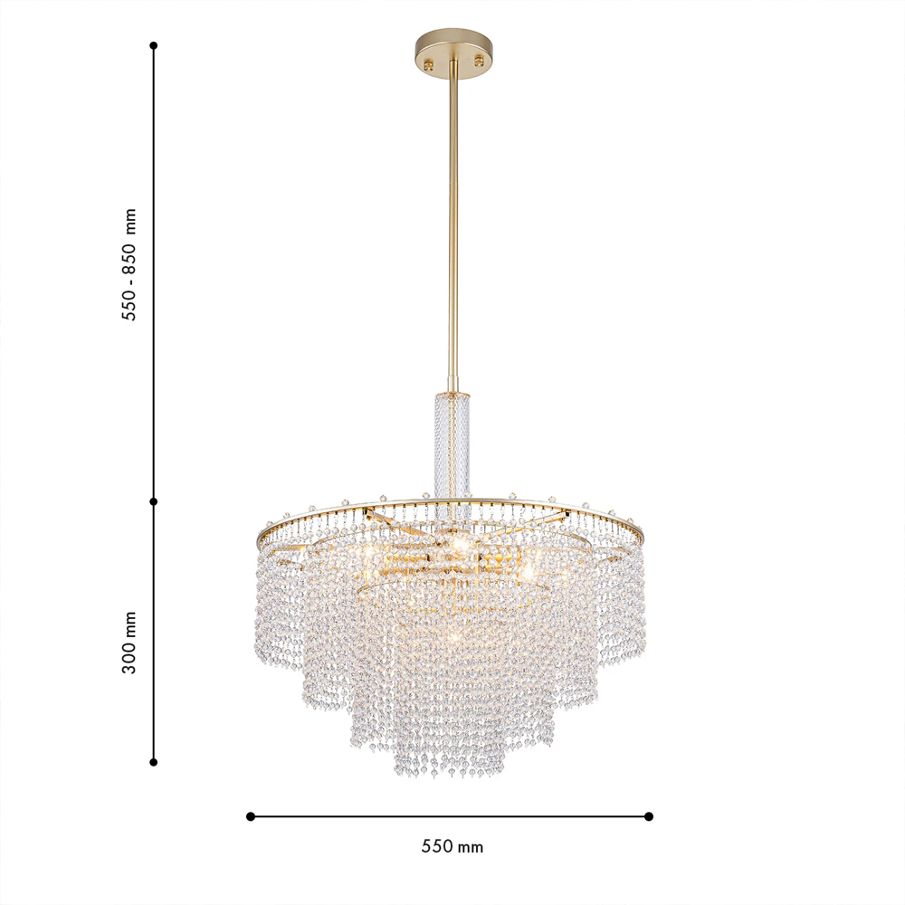 Люстра многоярусная с каскадами кристаллов Crystal Rains в Санкт-петербурге