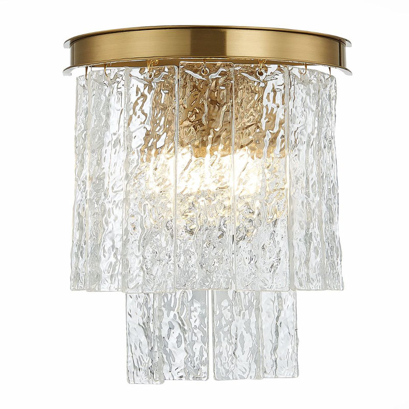 Бра Renea Textured Glass Wall Lamp Brass Латунь Прозрачное Стекло в Санкт-петербурге | Loft Concept 