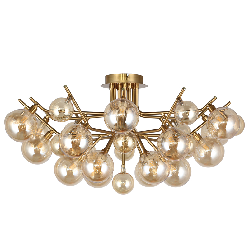 Люстра Berries Chandelier Flower bronze 18 Бронза Прозрачный в Санкт-петербурге | Loft Concept 