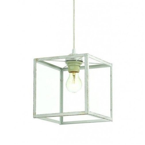 Подвесной светильник Loft Industrial Ortogonal Pendant Cube White Прозрачное Стекло Коричневый в Санкт-петербурге | Loft Concept 