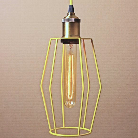 Подвесной светильник Wire Cage Pendant Spauk Yellow Желтый в Санкт-петербурге | Loft Concept 