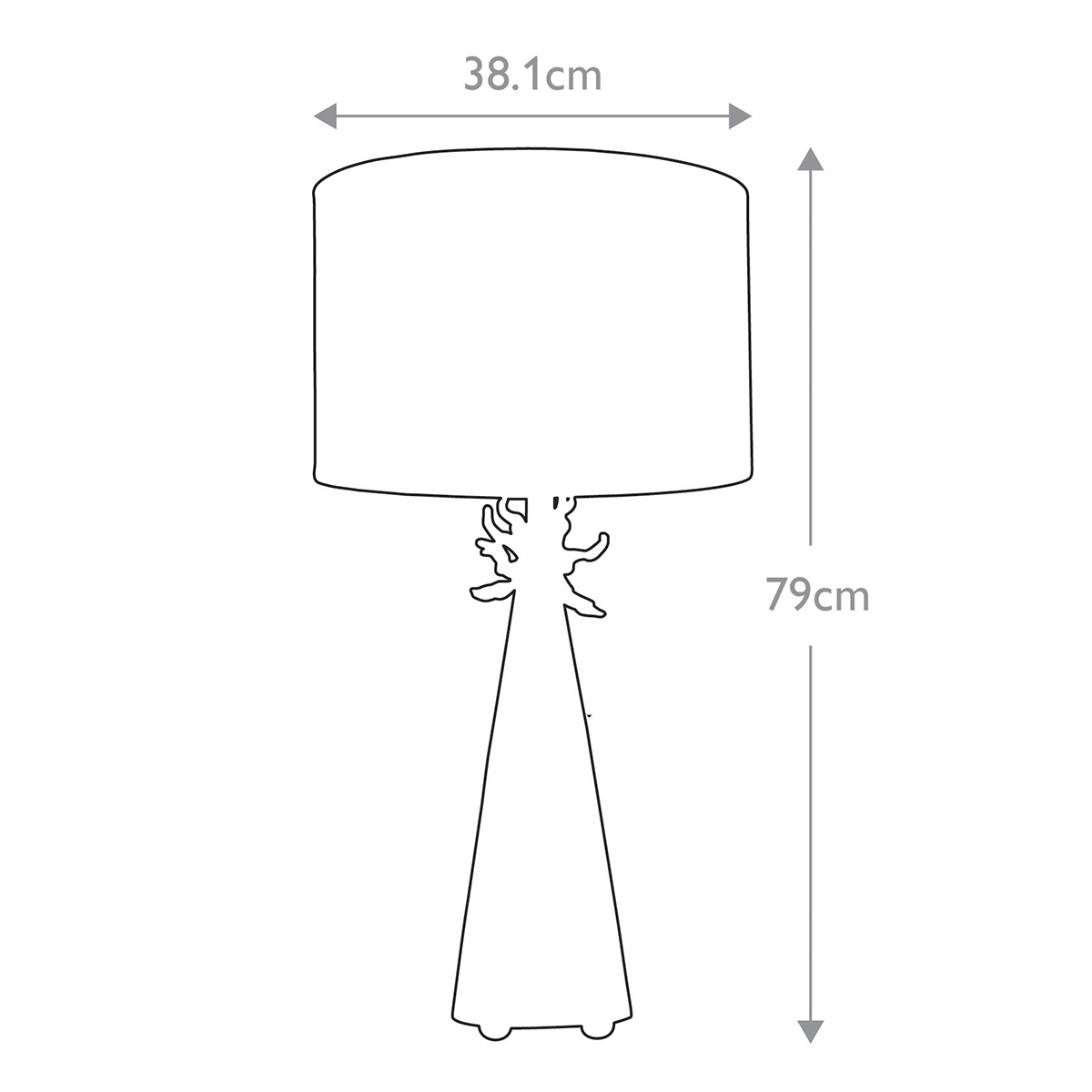 Настольная лампа с декоративным элементом золотого цвета и цилиндрическим абажуром из папье-маше светлого оттенка Flambeau в Санкт-петербурге
