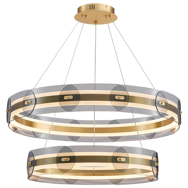 Люстра Gold 2 ring horizontal chandelier Прозрачный Латунь в Санкт-петербурге | Loft Concept 