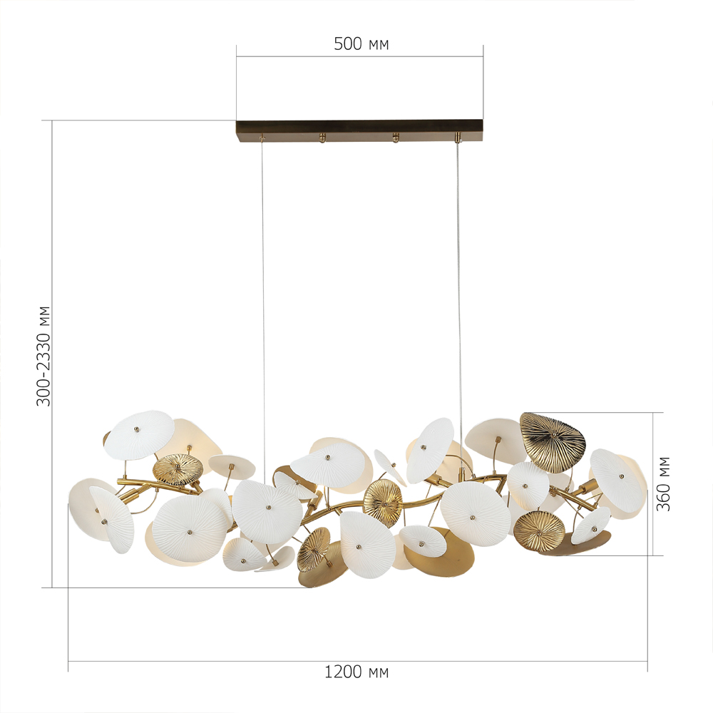 Люстра с белыми и золотистыми цветами G9 Dahlia Flowers Lamp в Санкт-петербурге