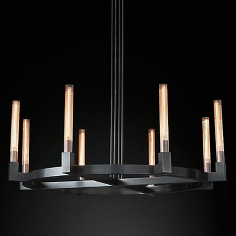 Люстра RH CANELLE Round Chandelier 8 Modern Black Черный в Санкт-петербурге | Loft Concept 