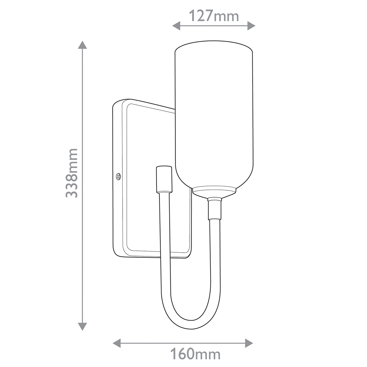  Бра с прямоугольным черным основанием и белым матовым цилиндрическим плафоном Kichler в Санкт-петербурге