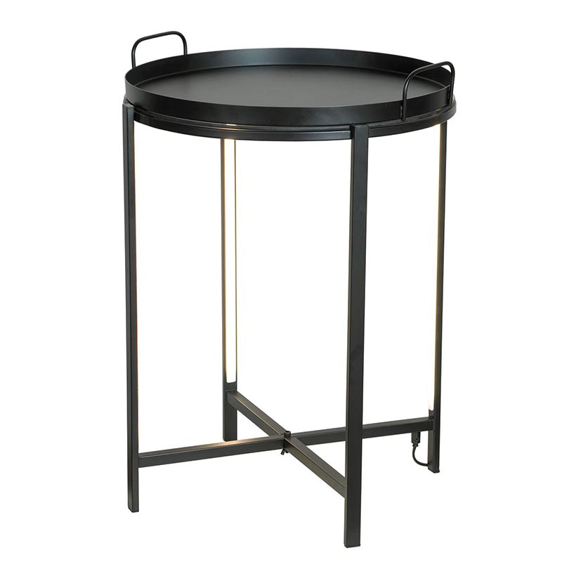 Приставной стол Nagib Side Table Black LED Черный в Санкт-петербурге | Loft Concept 