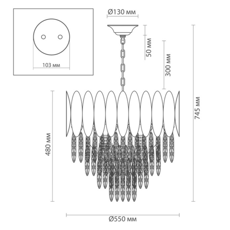 Люстра KEBO KING CHANDELIER four cascades D 55 в Санкт-петербурге