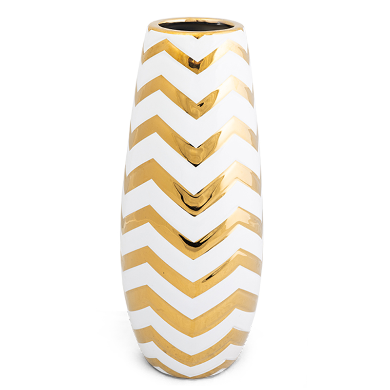 Ваза Gold chevron Vase Белый Глянцевое золото в Санкт-петербурге | Loft Concept 