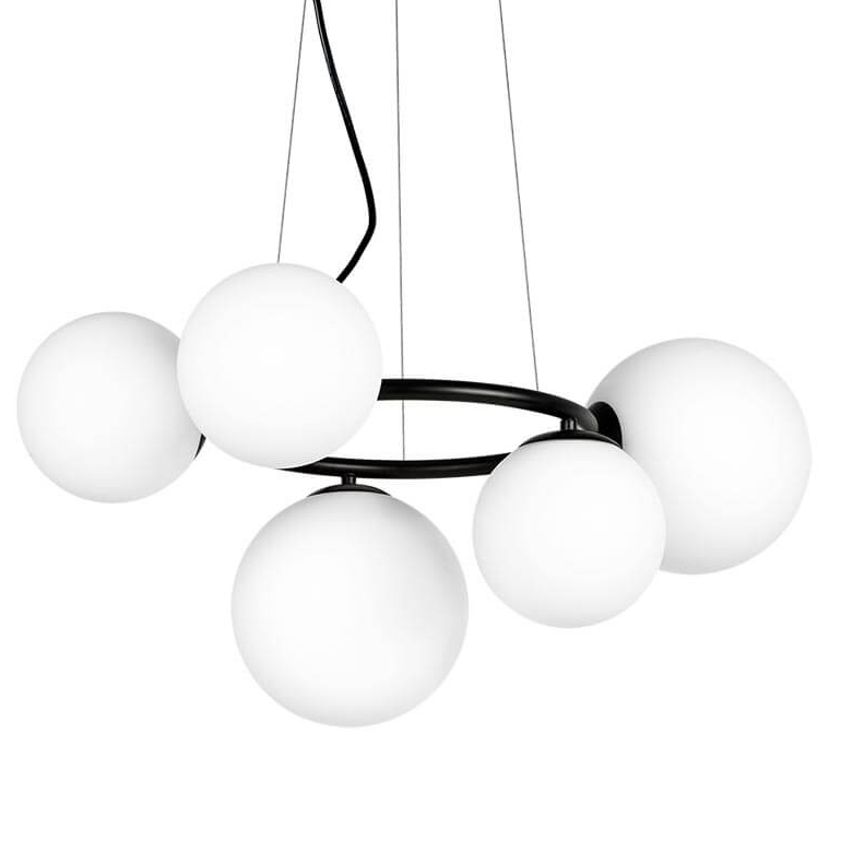 Люстра Bubbles on Ring Chandelier Black Белый Черный в Санкт-петербурге | Loft Concept 