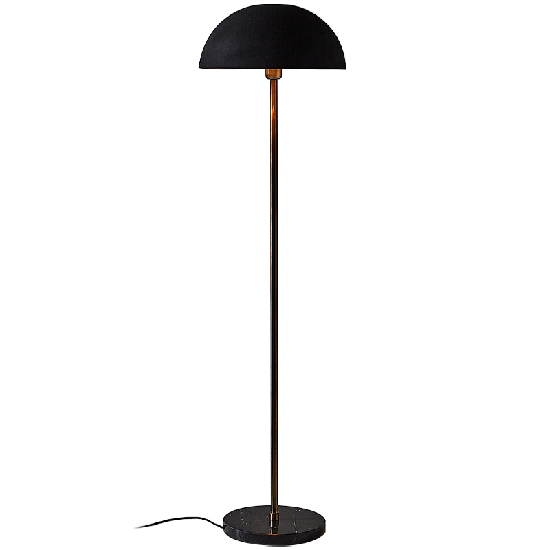 Торшер Riverside Floor Lamp Black Черный Черный Мрамор Nero Латунь в Санкт-петербурге | Loft Concept 