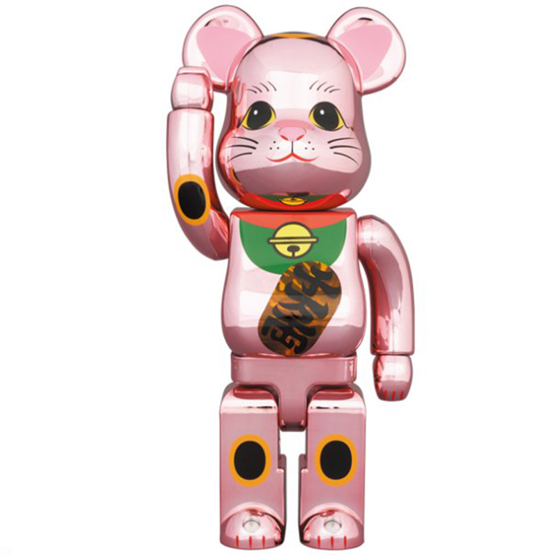 Статуэтка Bearbrick Pink Lucky Cat Розовый Мульти в Санкт-петербурге | Loft Concept 