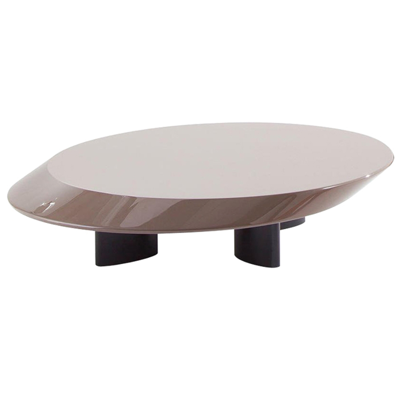 Кофейный стол Ellipse Grey Glossy Coffee Table Серый Черный в Санкт-петербурге | Loft Concept 