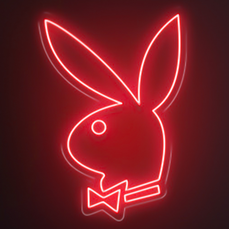 Неоновая настенная лампа Playboy Bunny Neon Wall Lamp Розовый Красный Синий Белый Зеленый Фиолетовый в Санкт-петербурге | Loft Concept 