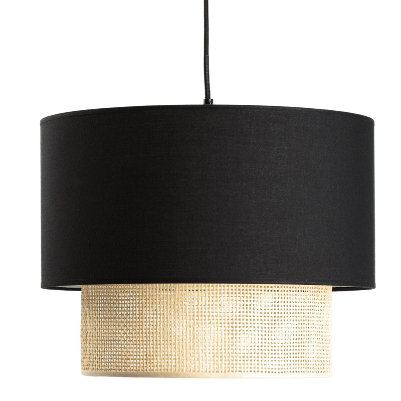 Подвесной светильник Ottar Wicker Black lampshade Бежевый Черный в Санкт-петербурге | Loft Concept 