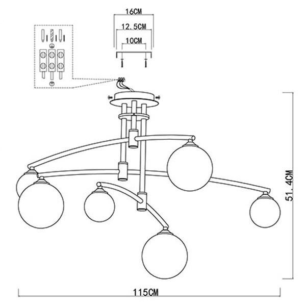 Люстра Glendon Chandelier 6 Balls в Санкт-петербурге