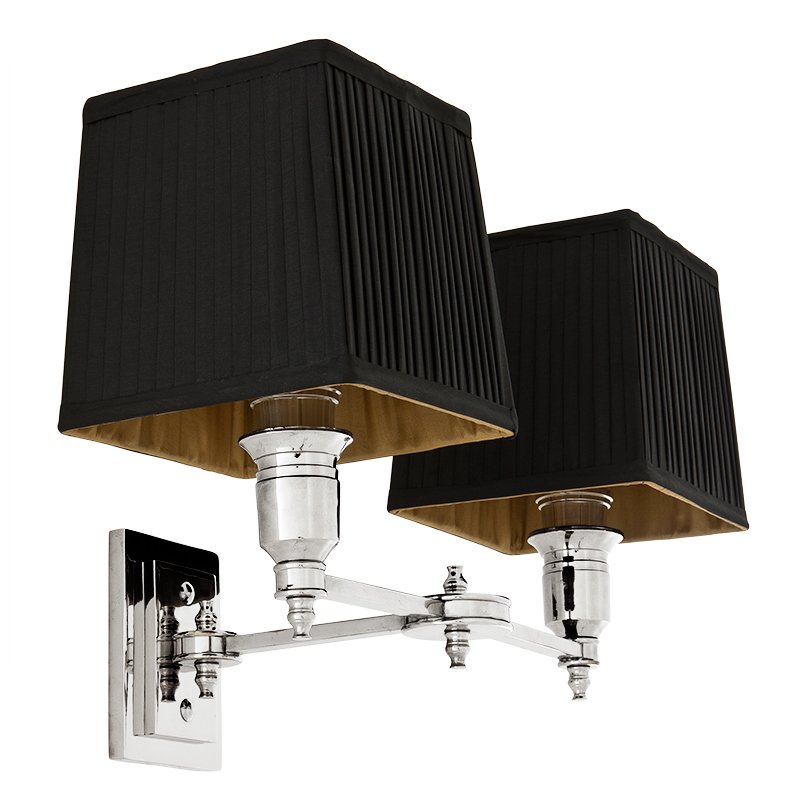 Бра Wall Lamp Lexington Double Nickel+Black Никель Черный в Санкт-петербурге | Loft Concept 