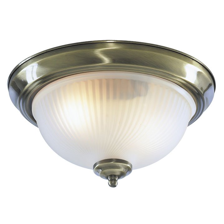 Потолочный светильник Flush Mount Ceiling Light antic milky glass Латунь Античная полированная Молочный в Санкт-петербурге | Loft Concept 