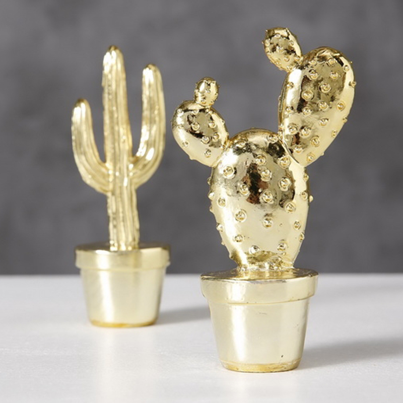 Набор статуэток Golden Cactus Figurine Золотой в Санкт-петербурге | Loft Concept 