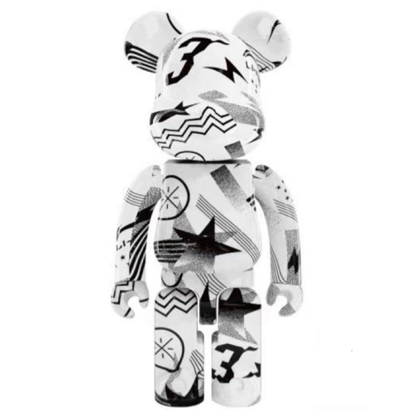 Статуэтка Bearbrick Li-Ning Fashion White Белый Черный в Санкт-петербурге | Loft Concept 