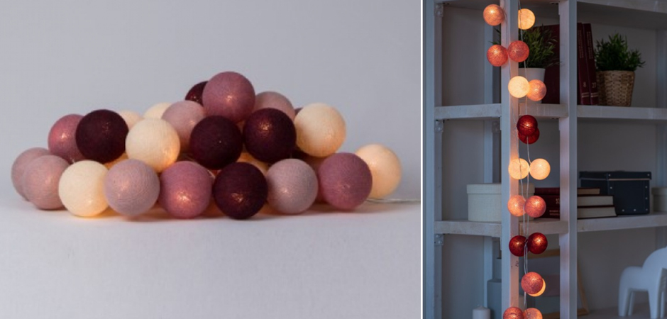 Гирлянда хлопковые фонарики Сotton Ball Rosegarden - Loft-Concept в Санкт-петербурге