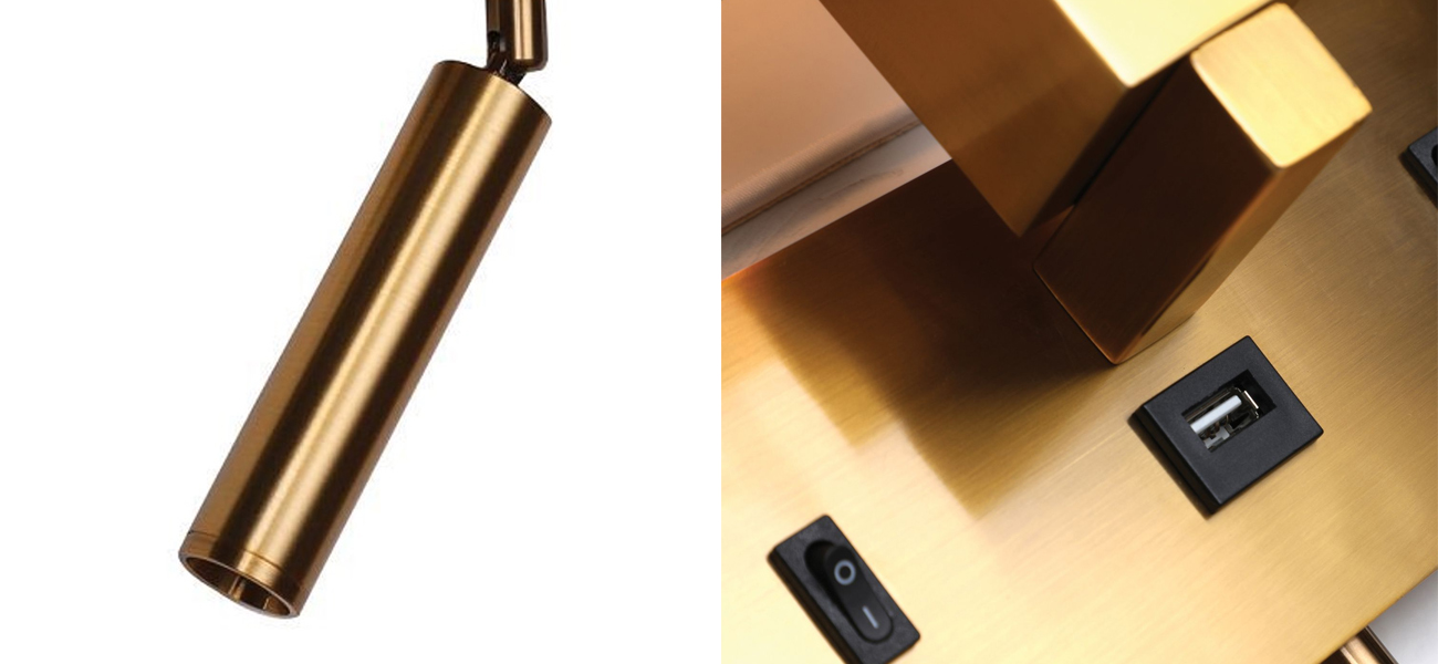 Бра с прямоугольным абажуром и поворотным спотом Trumpet - фото