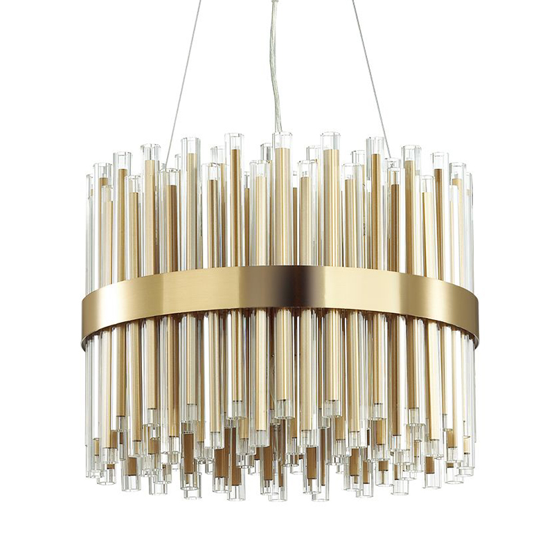 Люстра Gladwin Round Glass Tubes Chandelier Золотой Прозрачный в Санкт-петербурге | Loft Concept 