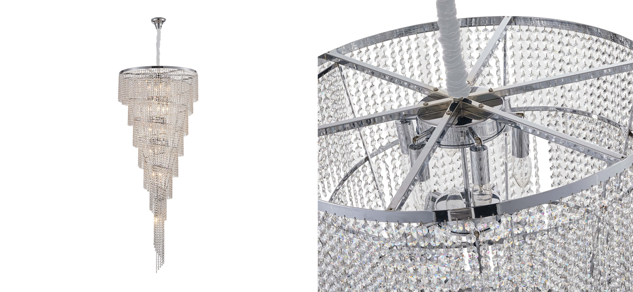Хрустальная люстра Crystal Art Nickel D70 см - фото