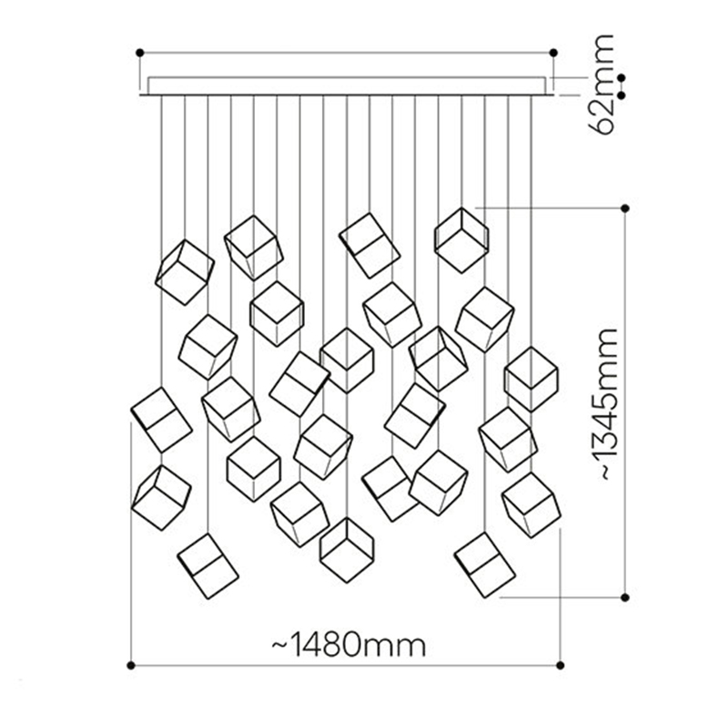 Люстра Pyrite Chrome 26 Rectangle в Санкт-петербурге