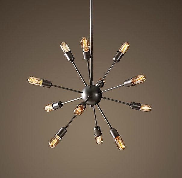 Люстра Loft Industrial Sputnik Chandelier 70 12 Черный в Санкт-петербурге | Loft Concept 