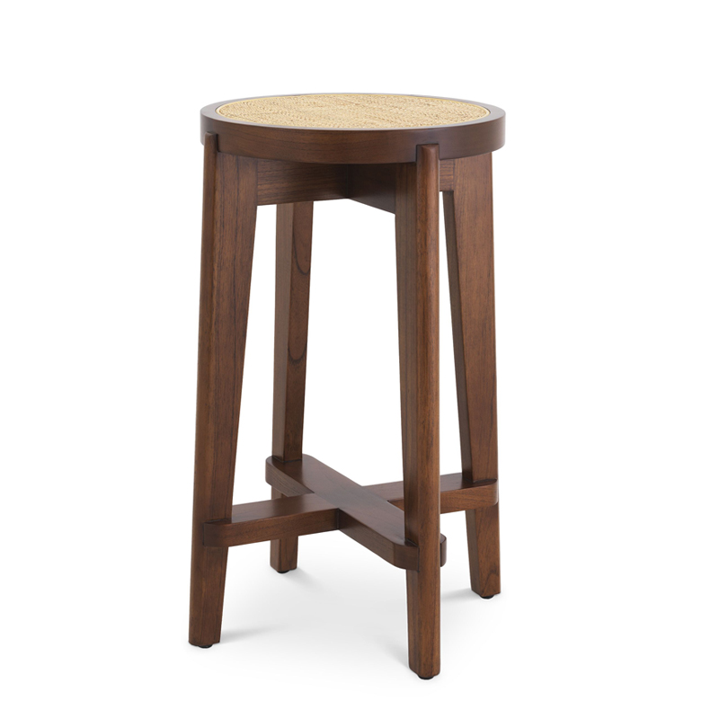 Полубарный стул Eichholtz Counter Stool Dareau brown Бежевый Коричневый в Санкт-петербурге | Loft Concept 