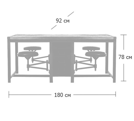 Большой рабочий стол Rupert Work Table Rustic в Санкт-петербурге