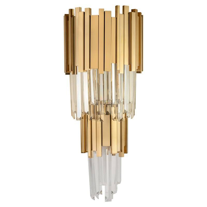 Бра Luxxu Modern Cascade Wall Lamp Gold 58 Золотой Прозрачное Стекло в Санкт-петербурге | Loft Concept 