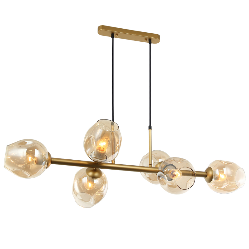 Люстра Branching Bubble Chandelier Line Gold Золотой Янтарь (Amber) в Санкт-петербурге | Loft Concept 