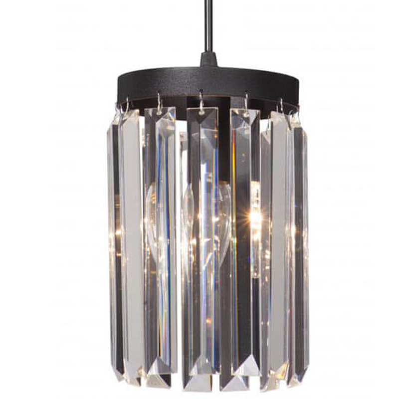 Светильник ODEON CLEAR GLASS Pendant lamp Прозрачное Стекло D 12 Черный матовый Прозрачное Стекло в Санкт-петербурге | Loft Concept 