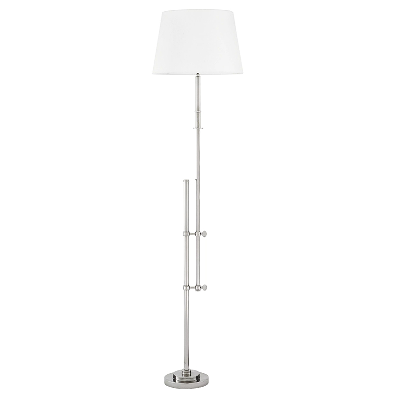 Торшер Eichholtz Floor Lamp Gordini Nickel Никель Белый в Санкт-петербурге | Loft Concept 