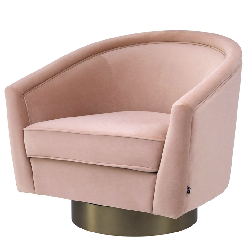 Кресло Eichholtz Swivel Chair Catene nude Розовый пастельный матовое золото в Санкт-петербурге | Loft Concept 