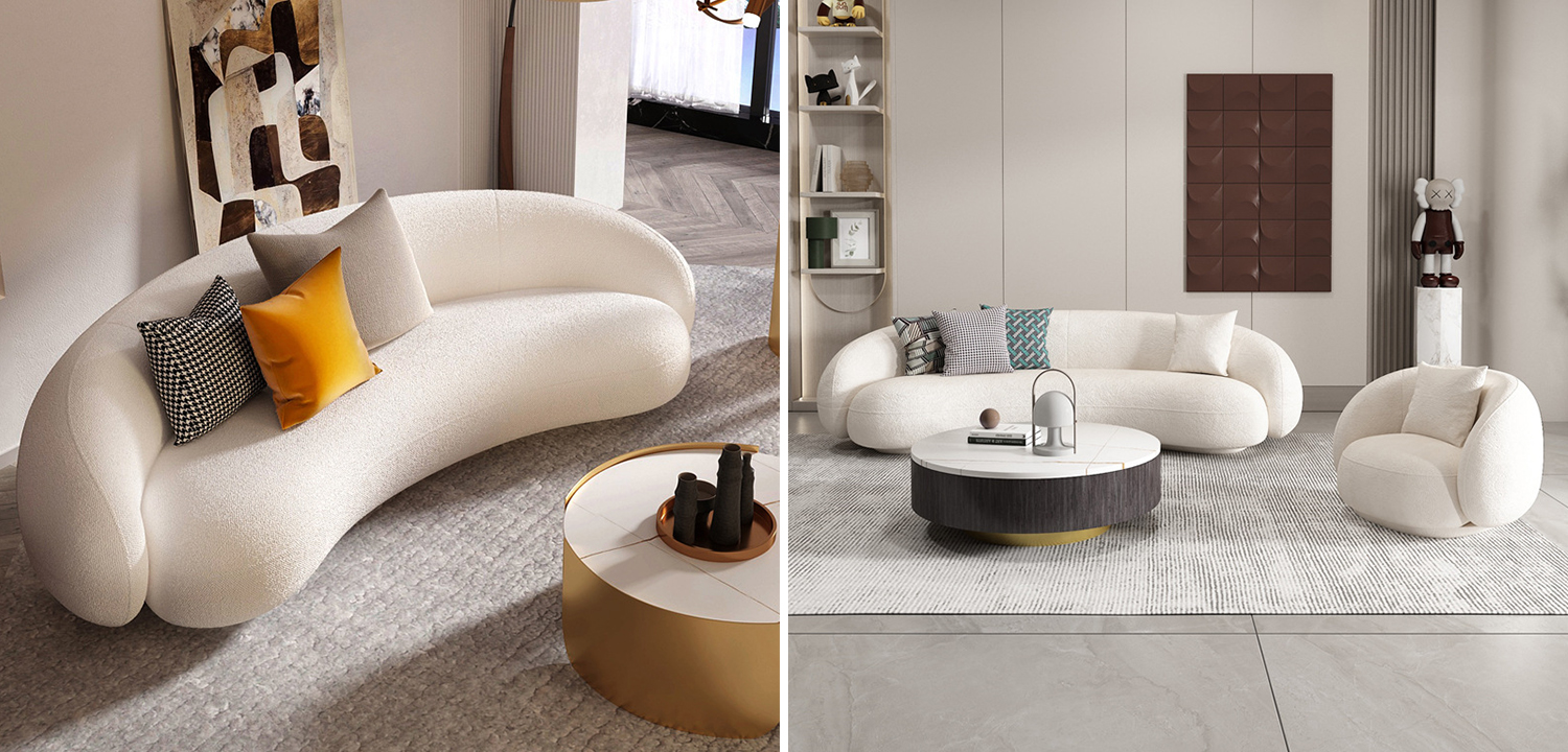 Диван Miah White Boucle Collection Sofa - фото