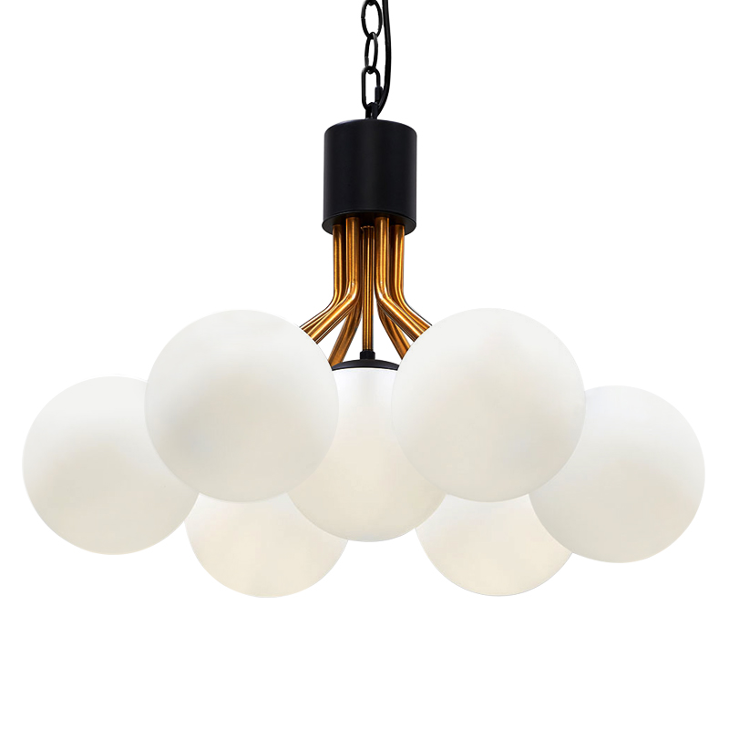 Люстра Berries Chandelier White Balloons Bronze Black 7 Белый Бронза Черный в Санкт-петербурге | Loft Concept 