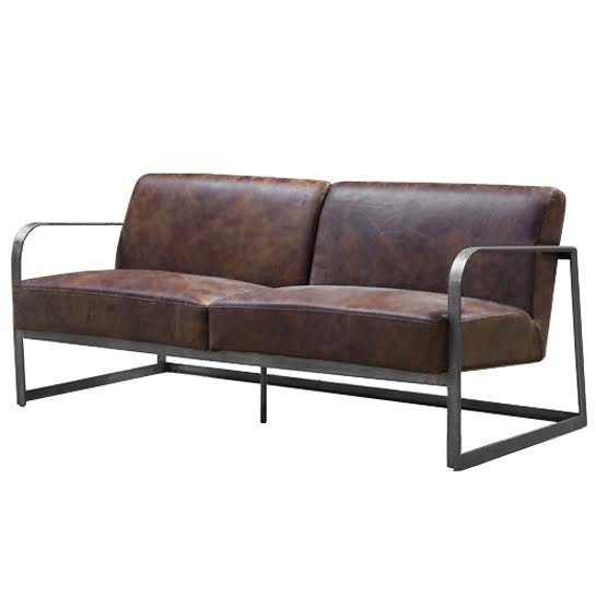 Диван INDIO METAL leather SOFA Коричневый в Санкт-петербурге | Loft Concept 