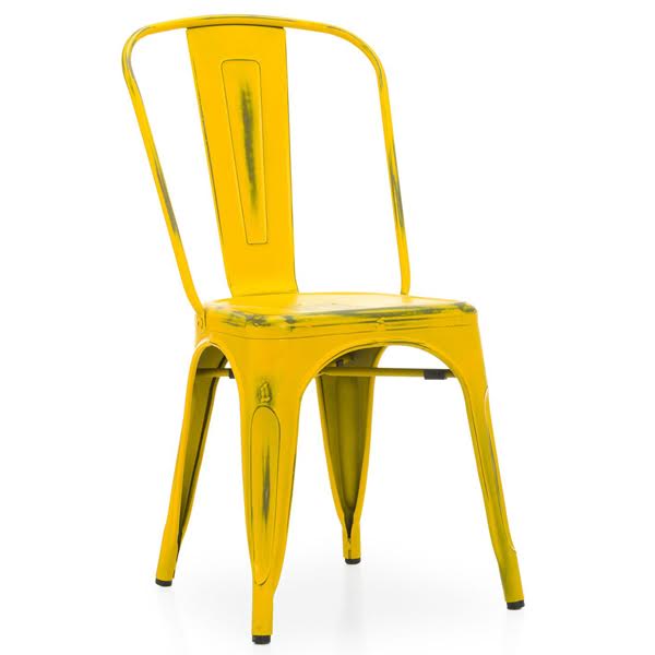 Кухонный стул Tolix Chair Vintage Yellow Желтый в Санкт-петербурге | Loft Concept 